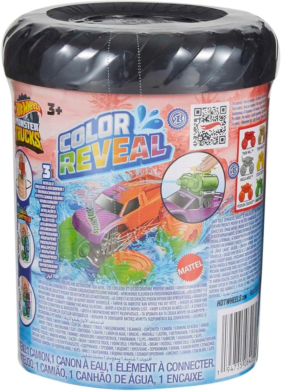 Thumbnail 6 de Hot Wheels Monster Trucks Color Reveal con Agua 🚗 Sorpresa, Mattel HJF39