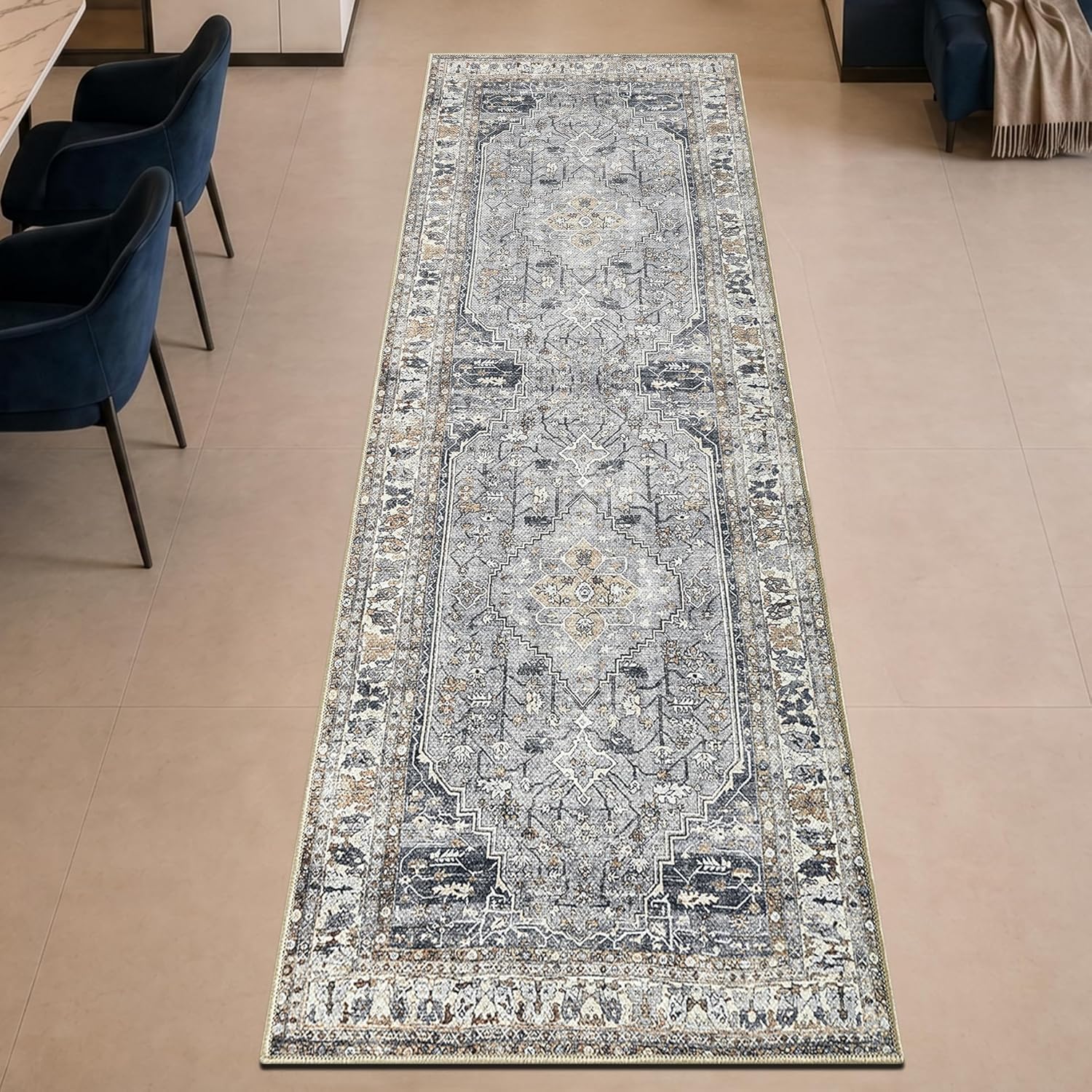 Detalle de Keen Home Design 30"x84" Rug – Machine Washable Runner with Non-Slip Backing