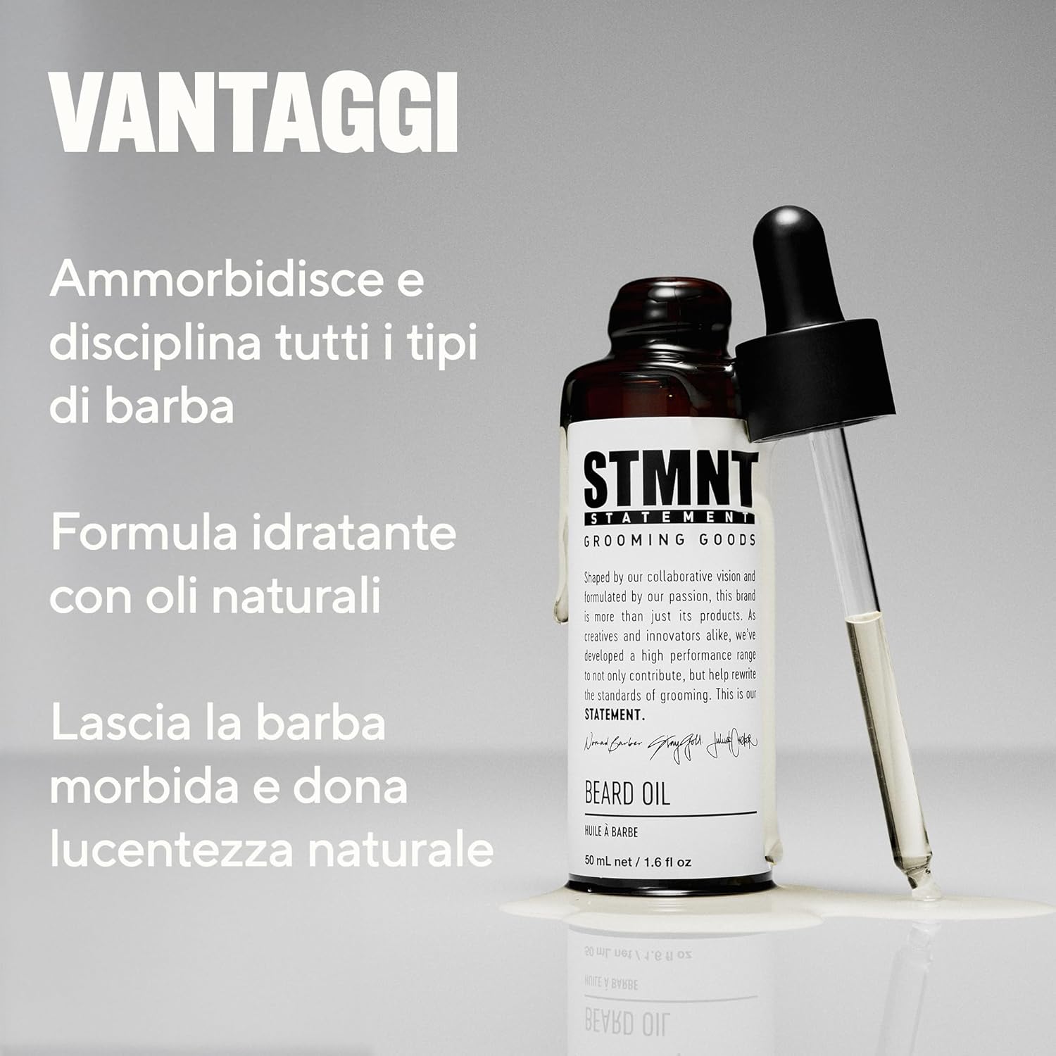 Thumbnail 1 de STMNT STATEMENT Beard Oil - Olio per Barba Uomo 50 ml, Agrumi e Legno