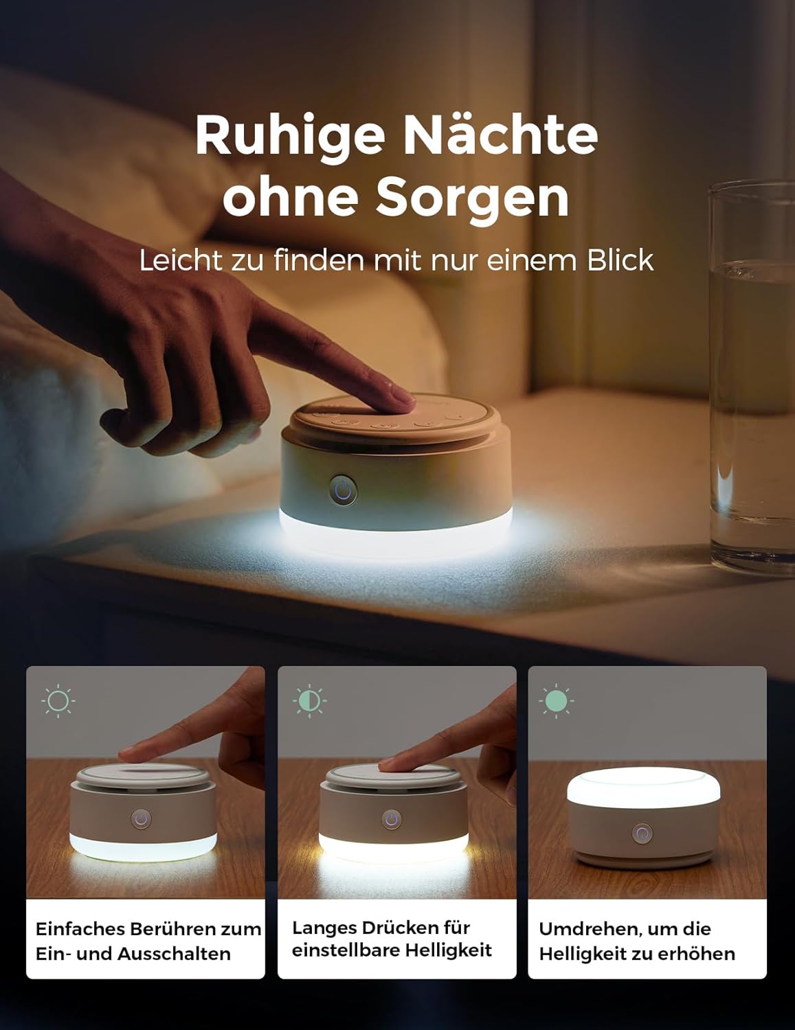 Detalle de Momcozy Sound Machine für Babys – 20 beruhigende Klänge & Touch-Licht mit Schlaf-Timer und Speicher