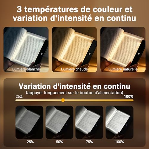 Detalle de CMINGKEJI Lampe de Livre Plate – Panneau LED pour lecture et étude