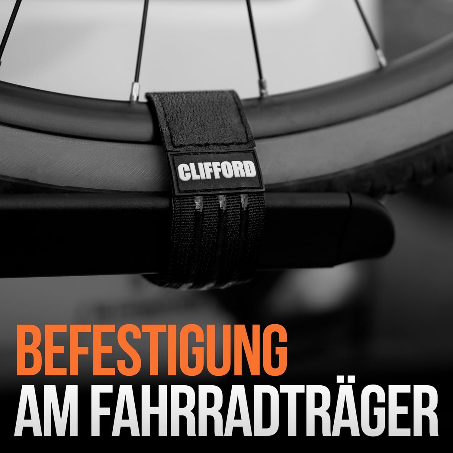 Thumbnail 3 de CLIFfford Spanngurte für Fahrradträger: Fixierung fürs Vorderrad & Rahmen-Sicherung mit extra starkem Klett