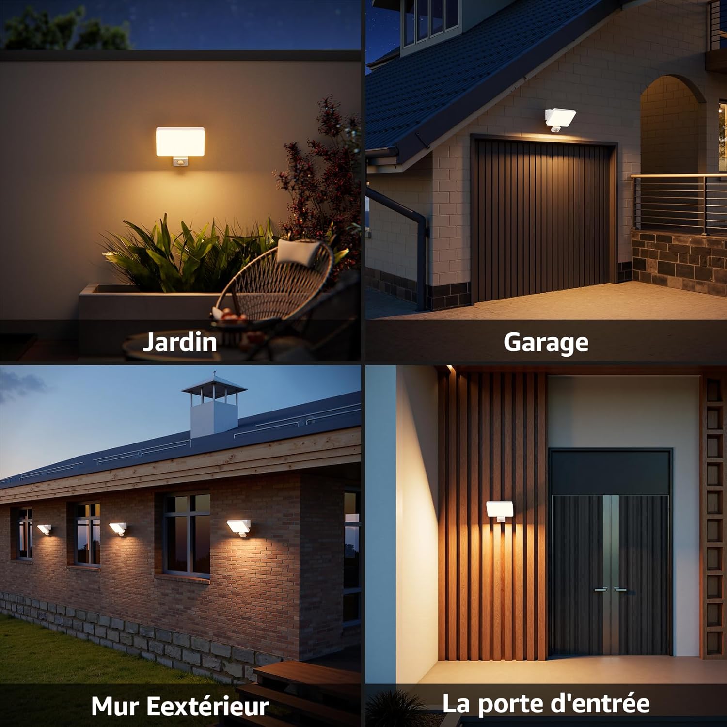 Thumbnail 5 de K-Bright 24W luminaire extérieur avec détecteur de mouvement, 3000K, IP65, angle d’éclairage réglable (blanc)