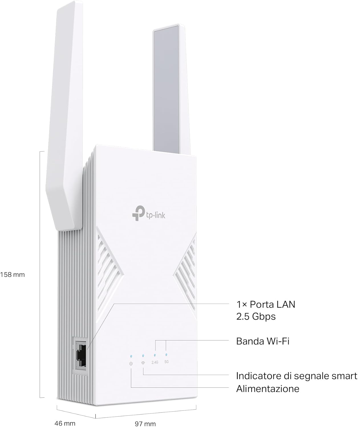 Thumbnail 1 de TP-Link WiFi 7 RE225BE ripetitore WiFi dual-band fino a 3,6 Gbps con 1 porta Gigabit