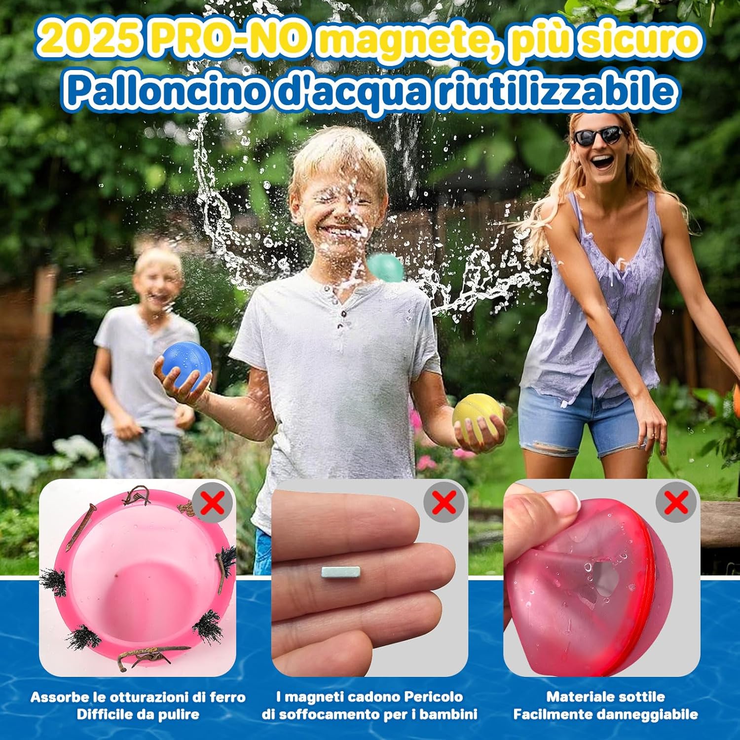 Thumbnail 2 de 12 Palloni Palloncini Acqua Riutilizzabili in Silicone – Autosigillanti, Riempimento Veloce e Doppia Apertura