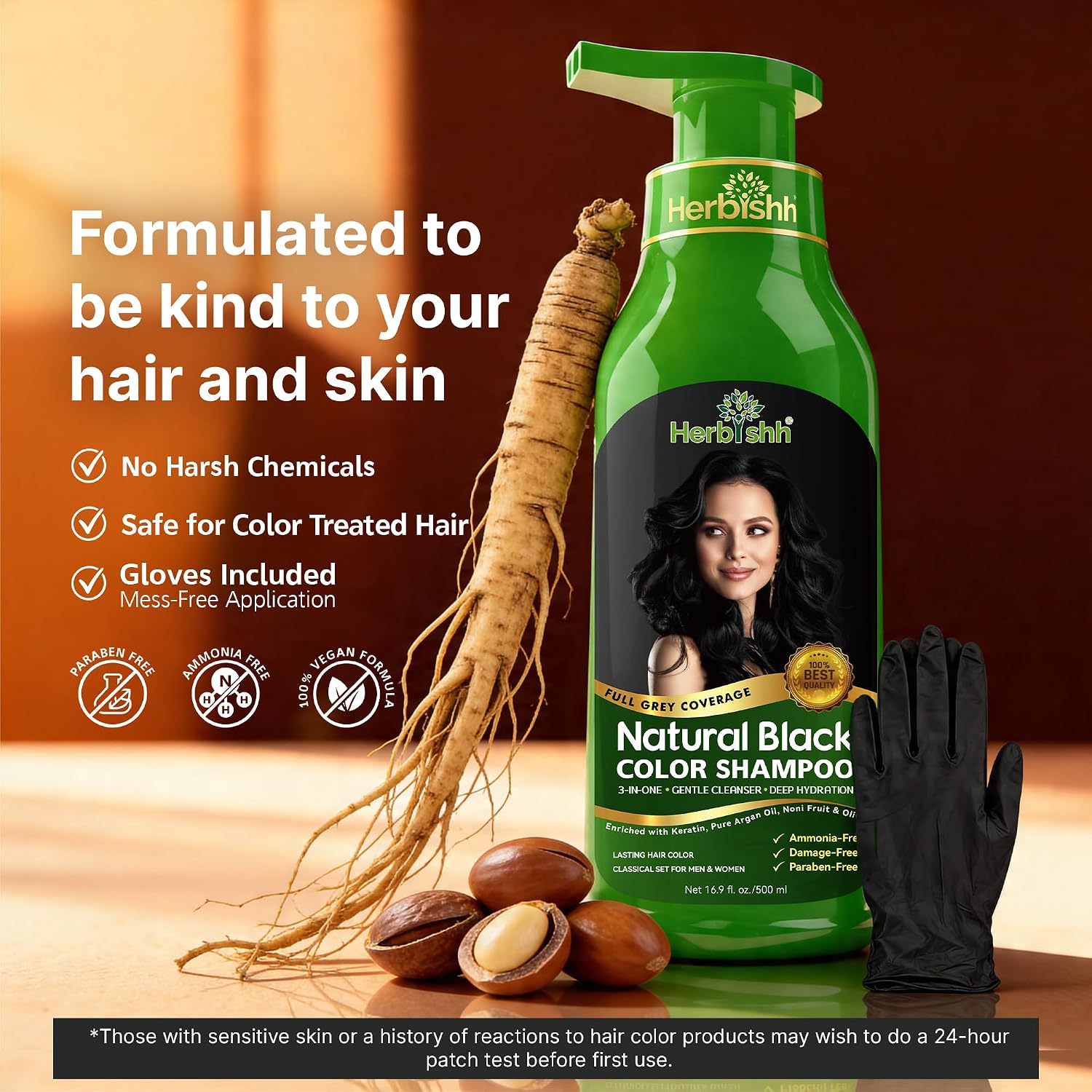 Detalle 2 de Herbishh Hair Color Shampoo 500ml — Black