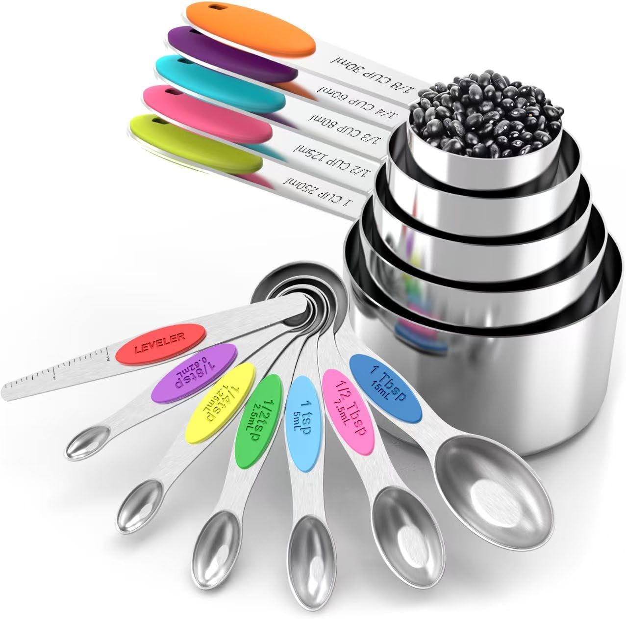 Detalle de TILUCK Measuring Cups and Spoons Set 12 🥄