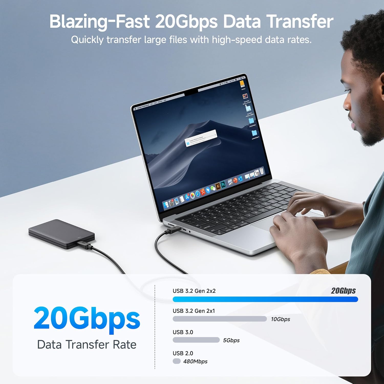 Thumbnail 1 de Cable Matters 20Gbps USB C to USB C Monitor Cable 6ft