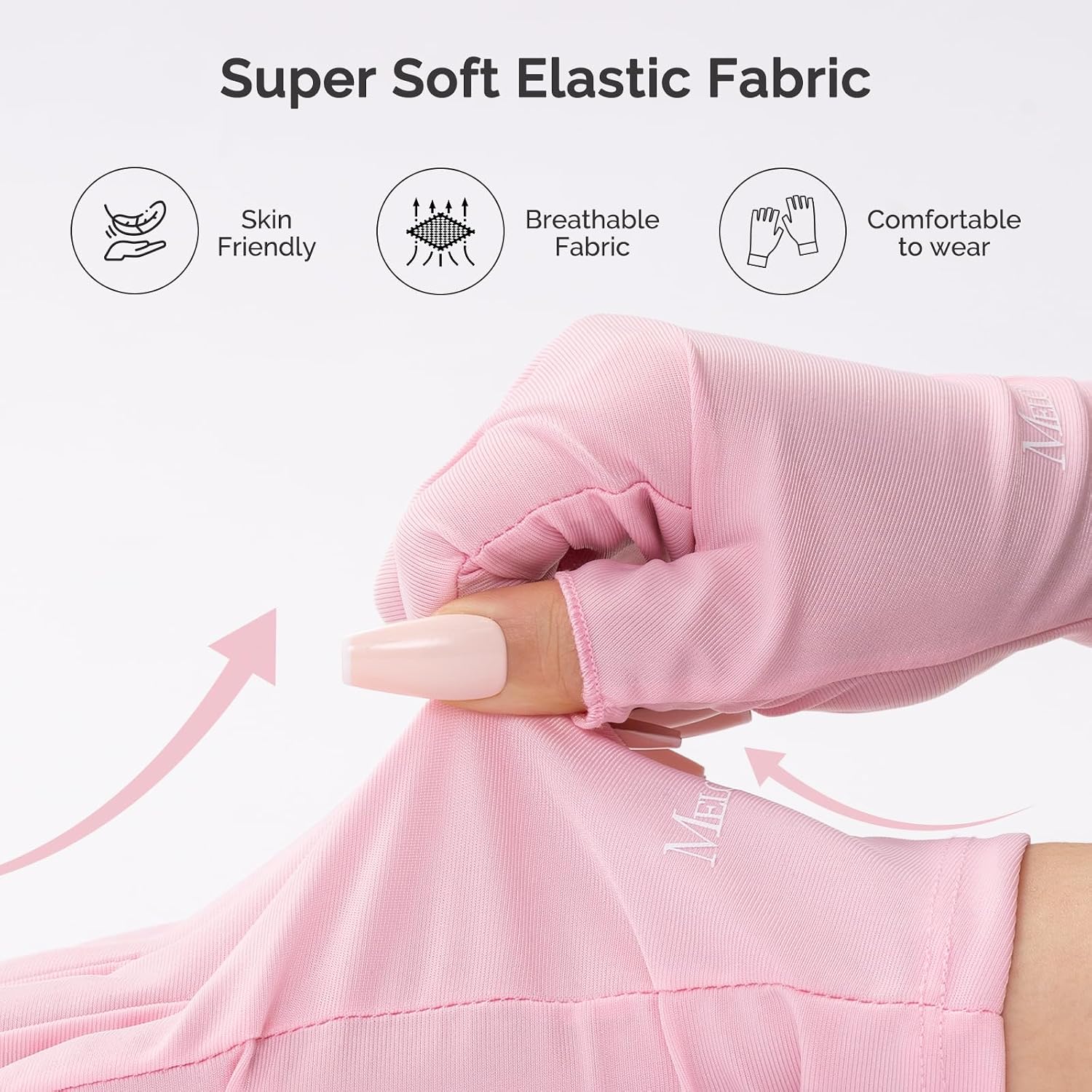 Detalle de MelodySusie Glove2025 Fingerless UV Gloves, UPF 50+ for Gel Manicures