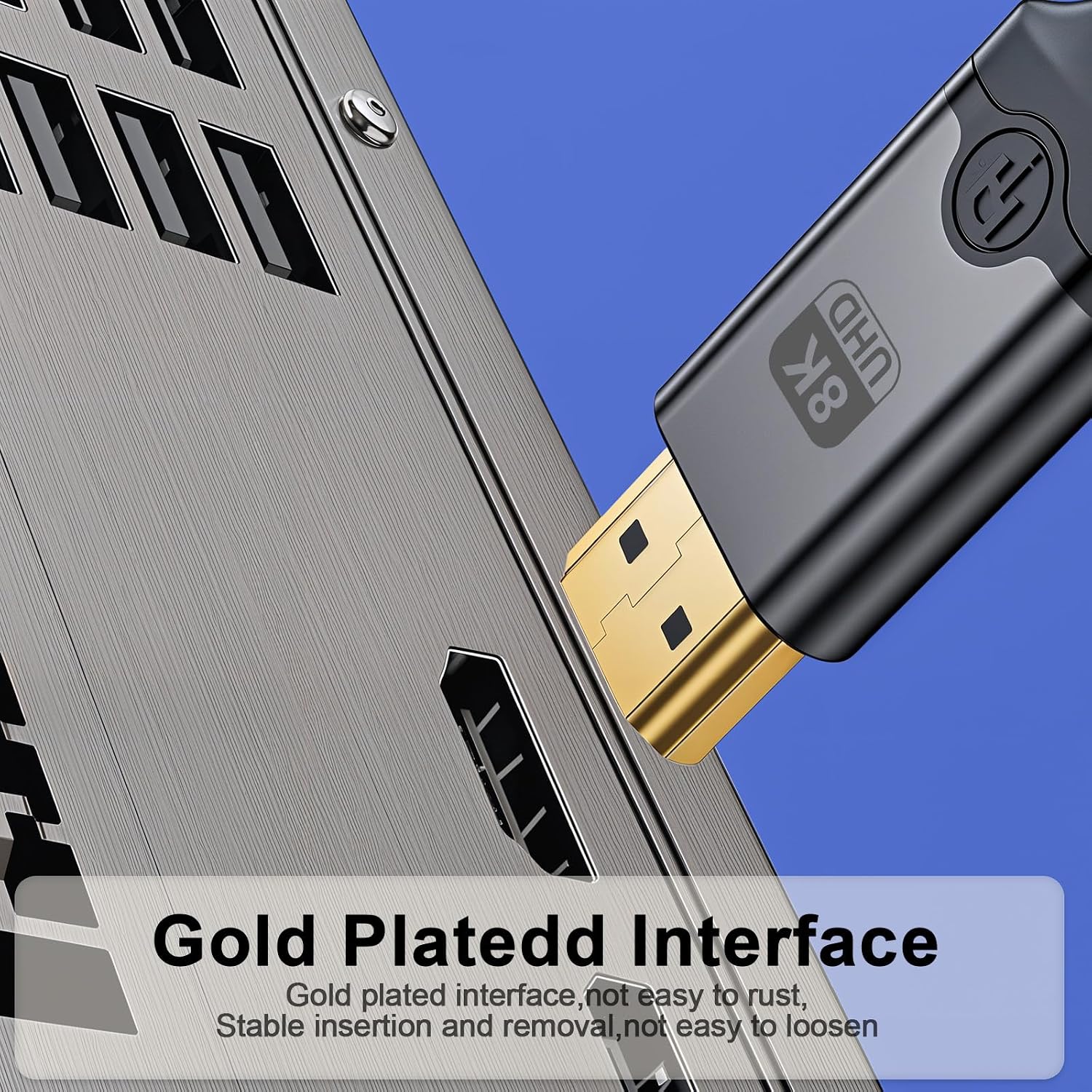 Detalle 2 de baolongking 8K HDMI zu HDMI 2.1 Ultra High-Speed Kabel – Nylongeflochten, 0,5 m