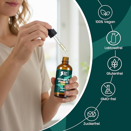 Thumbnail 5 de SinoPlaSan Premium Omega 3 Algenöl vegan hochdosiert 100 ml mit Orangennote