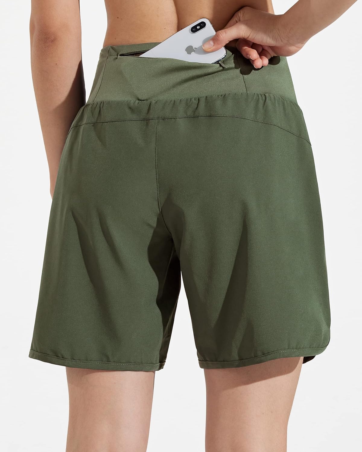 Thumbnail 1 de Libin Short Running Femme Taille Haute Doublure Séchage Rapide 7'' avec Poches Zippées