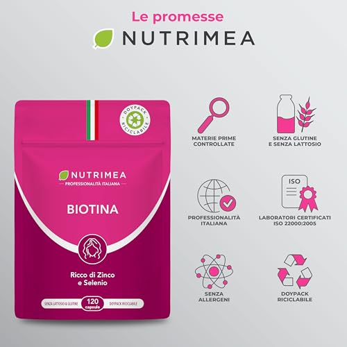 Thumbnail 6 de Biotina Capelli 450 µg | Nutrimea – 120 Capsule, 4 Mesi di Scorta
