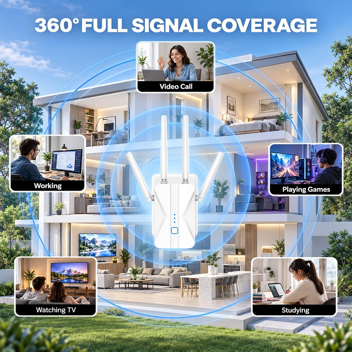 Detalle de Mekupc WiFi Extender AC1200