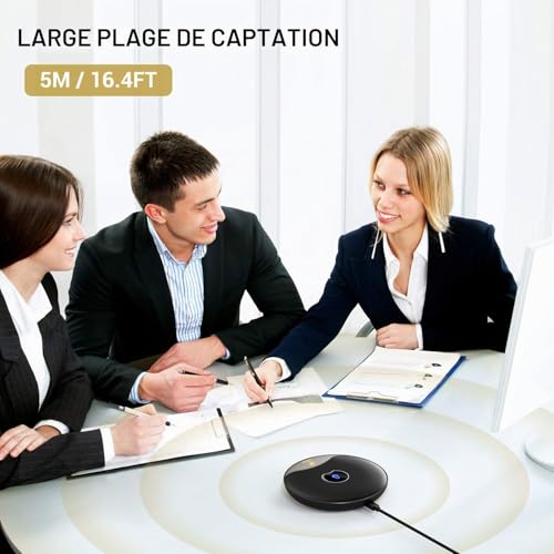 Detalle de TONOR TM20 – Microphone USB de conférence omnidirectionnel avec bouton muet
