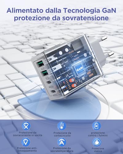 Thumbnail 3 de Aioneus Caricatore USB-C Rapido 40W 4 Porte con Cavo 2m: Potenza, Versatilità e Sicurezza