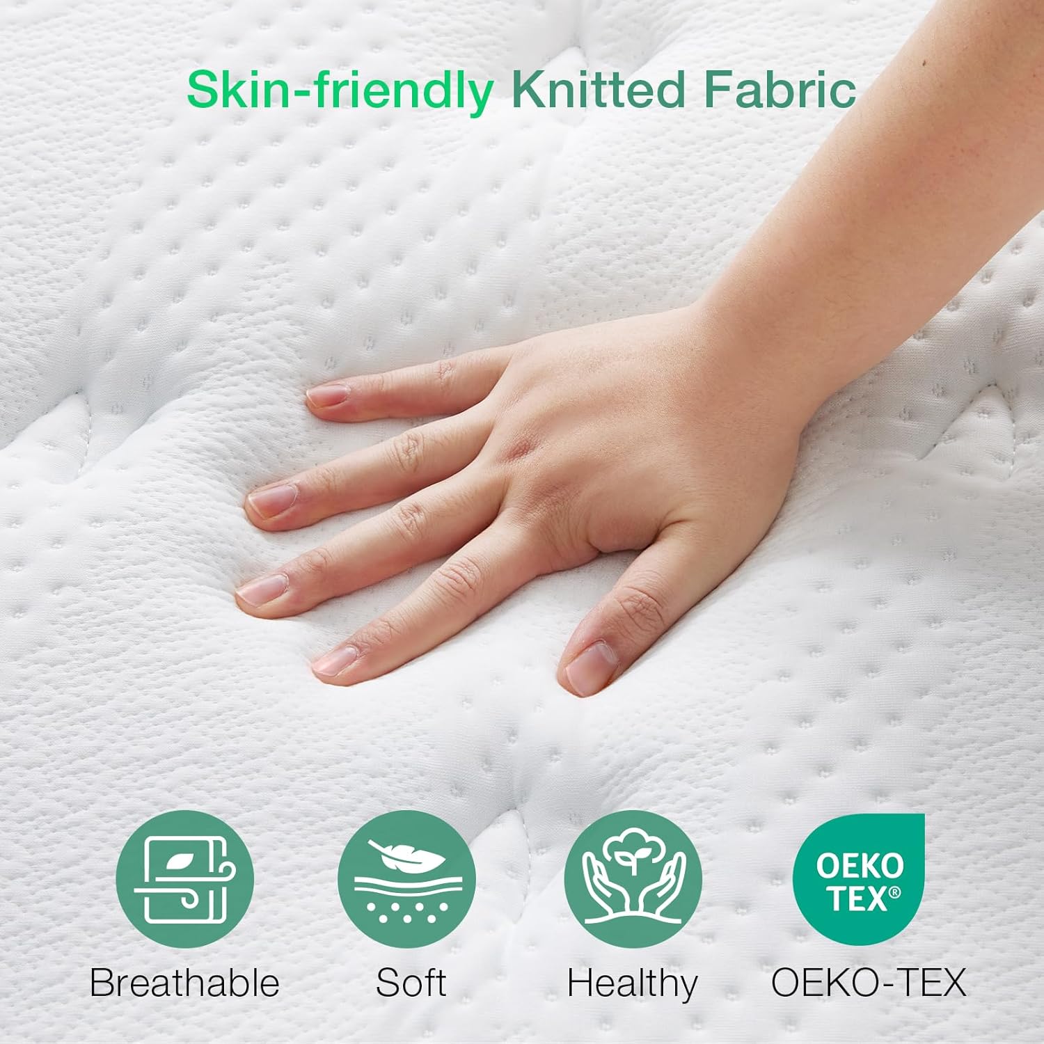 Thumbnail 2 de Novilla Double Bed Mattress (3-Zone Gel Memory Foam + Pocket Springs) 9.8 Inch Firm Hybrid, 135x190x25cm