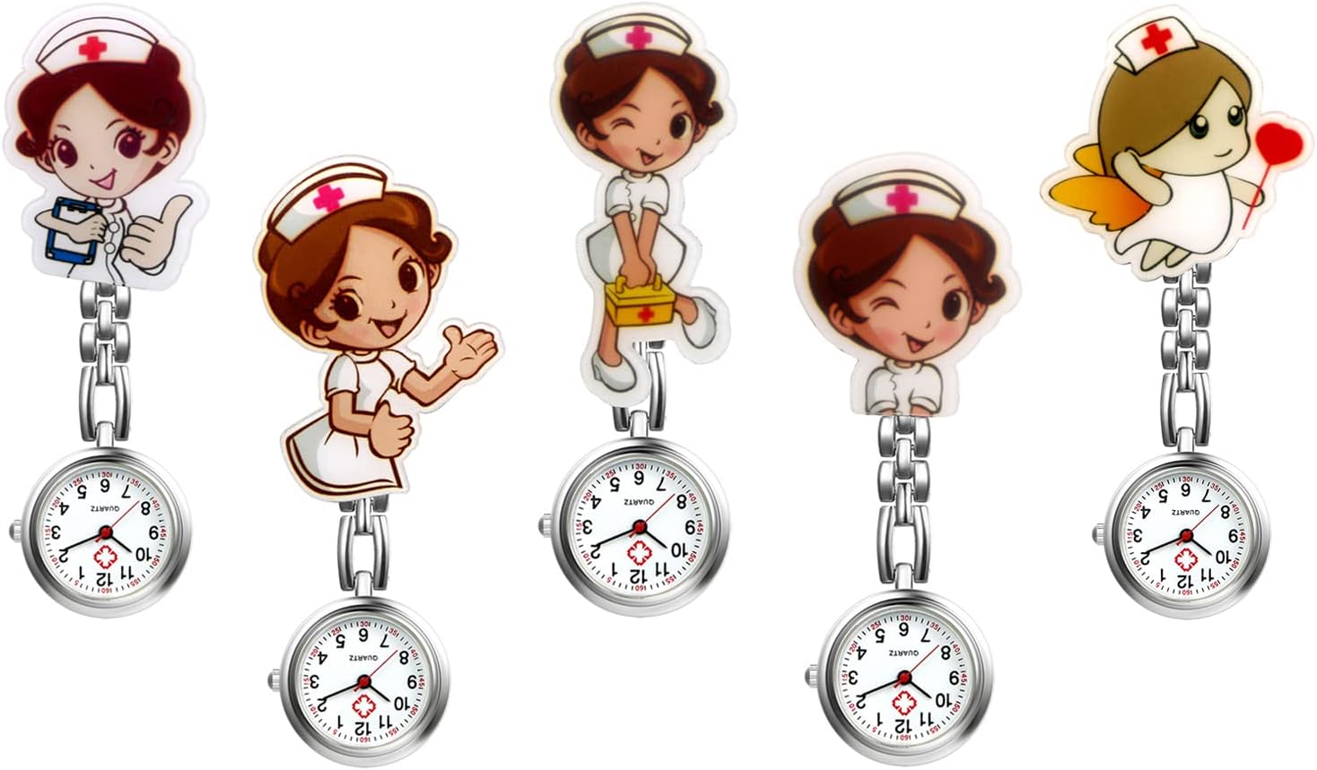 Thumbnail 6 de Avaner Krankenschwesteruhr Cartoon Taschenuhr mit Clip – präzise Quarz-Uhr für Klinikpersonal