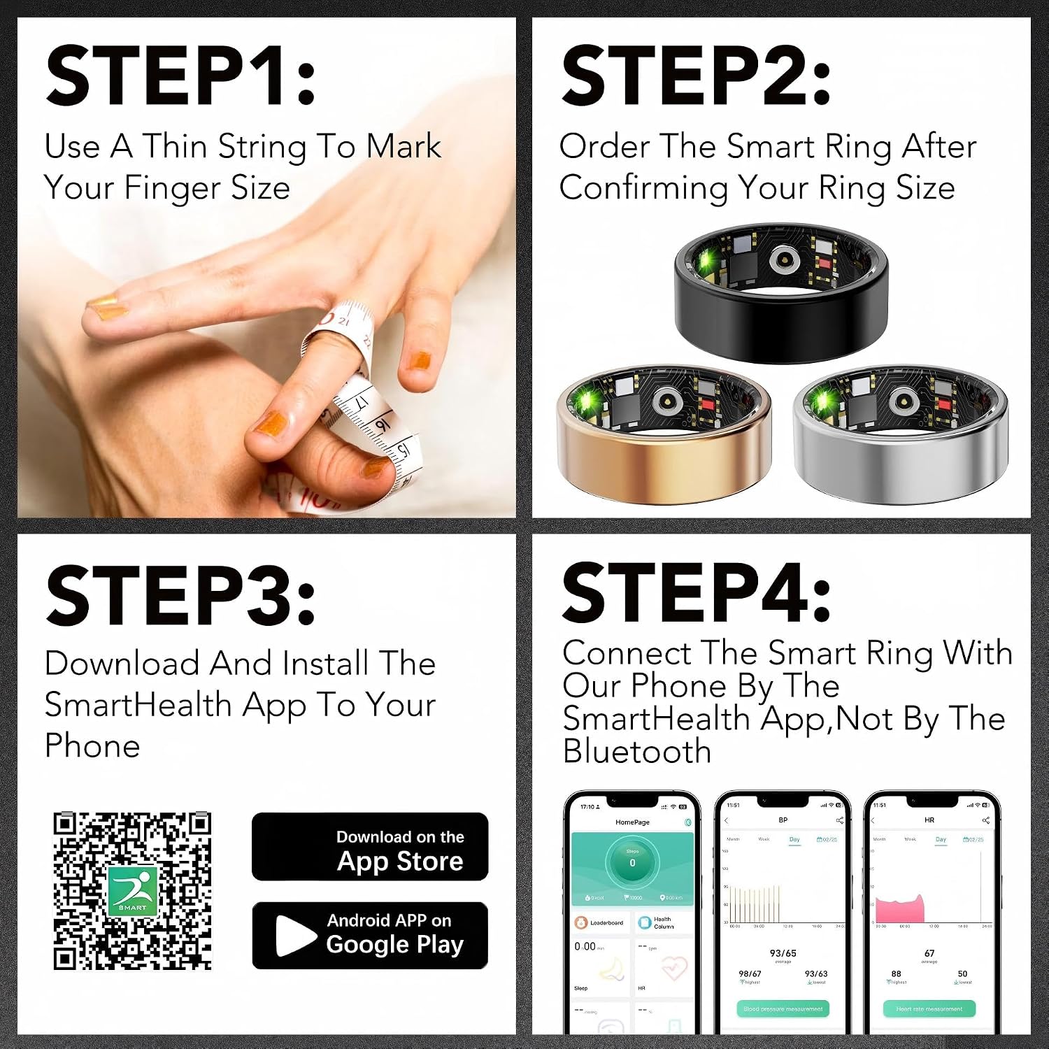 Thumbnail 6 de ZBNMY Smart Ring for Women and Men — Fitness Tracker Ring with Heart Rate, Sleep Monitoring, Blood Oxygen, Step Counting, 6GB Rose Gold (iOS & Android)