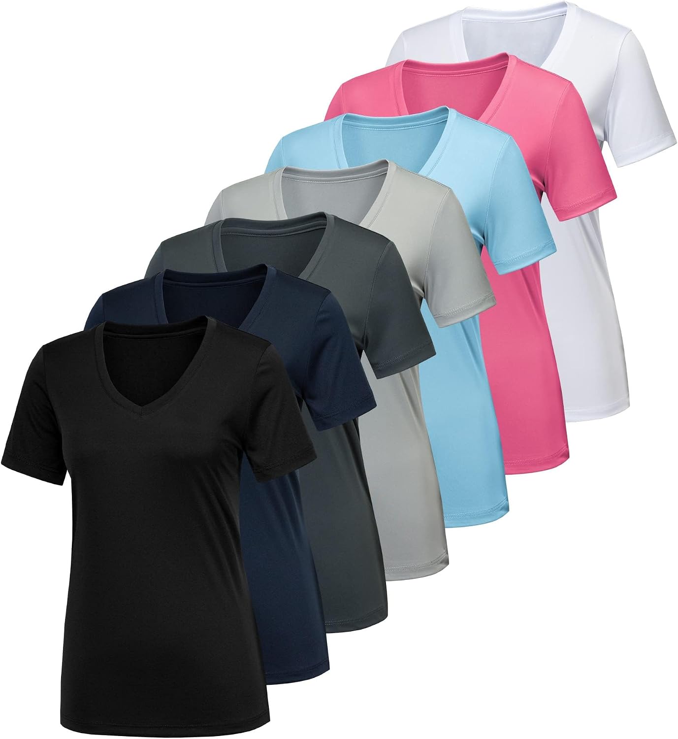 Imagen de CE' CERDR 5/7 Pack Women's Quick-Dry V-Neck Workout T-Shirts en OfertitasTOP
