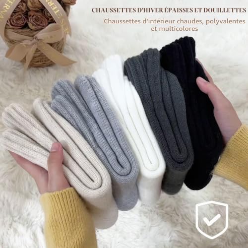 Detalle 2 de Wamicu Chaussettes d’hiver femme épaisses, 3 paires, pointure EU 39-42