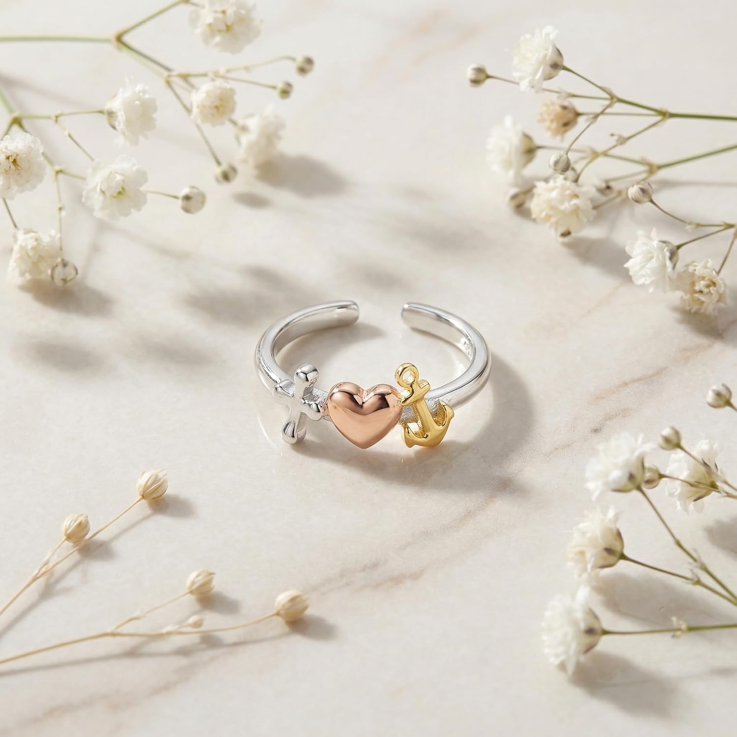 Detalle de Engelsrufer Ring Drei Symbole größenverstellbar 💍