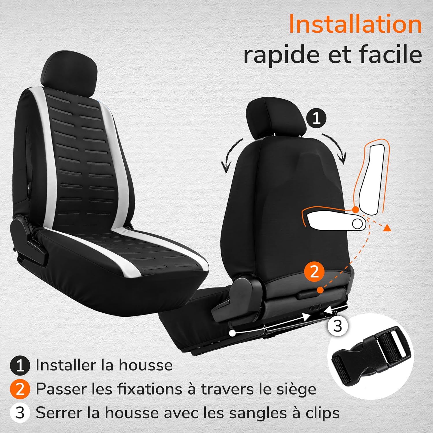 Thumbnail 6 de upgrade4cars Housses Siège Avant universelles 4 pcs