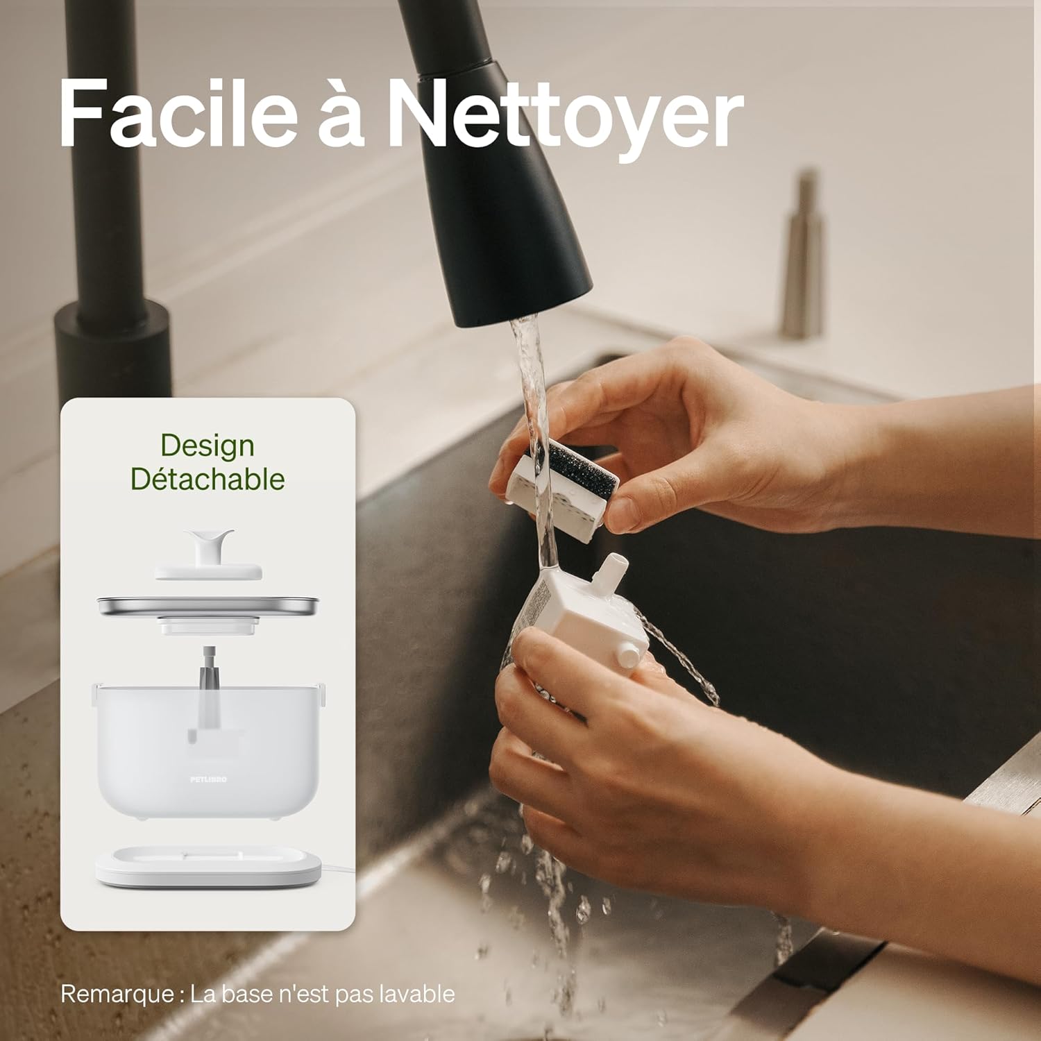 Thumbnail 2 de PETLIBRO Dockstream : fontaine à eau pour chat en acier inoxydable avec pompe sans fil, 2 modes et filtration multicouche (2,5 L)