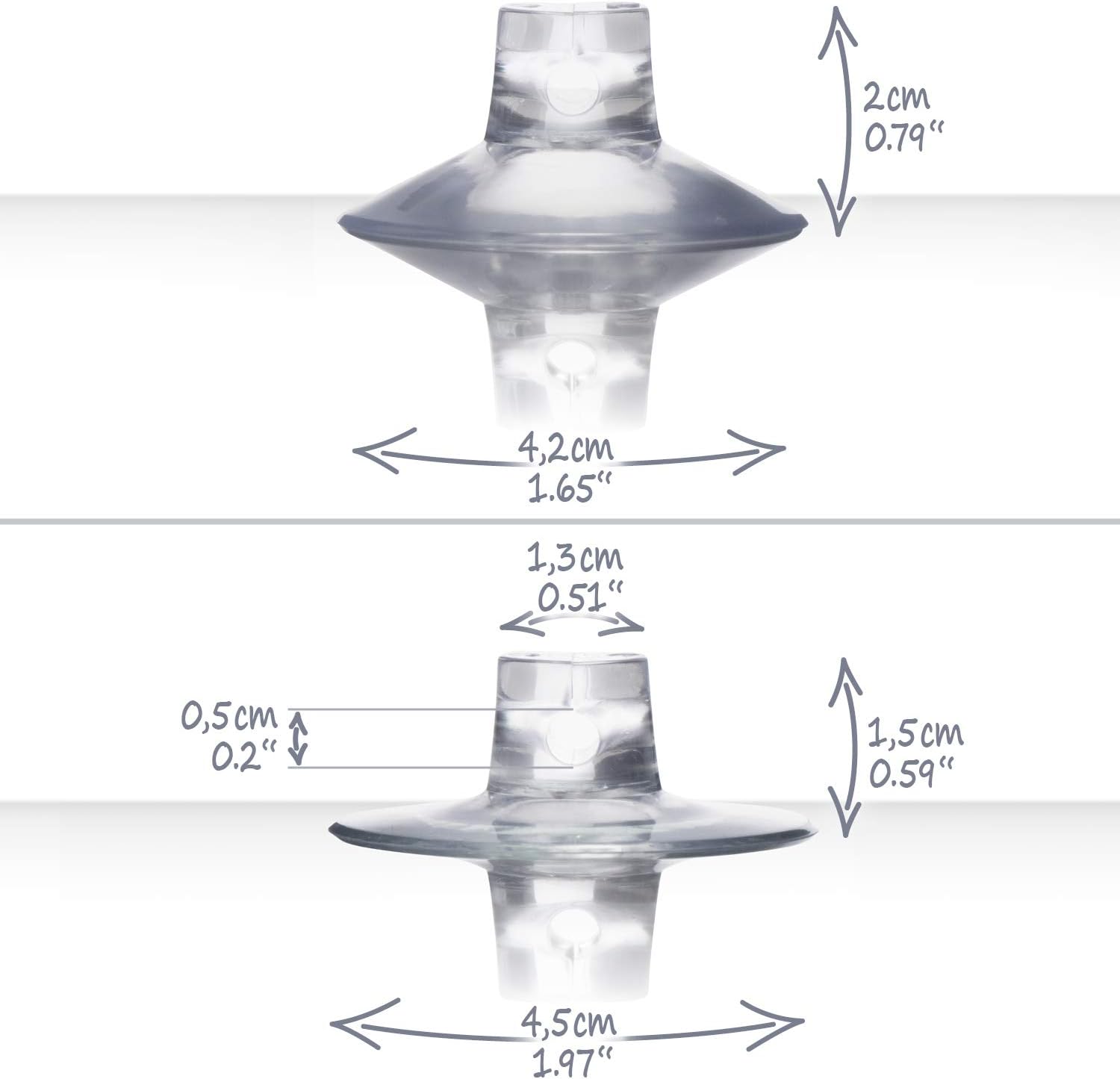 Detalle 2 de com-four® 60 ventose con passacavo per lucine e decorazioni per finestre (supporto ventosa Ø 45 mm)