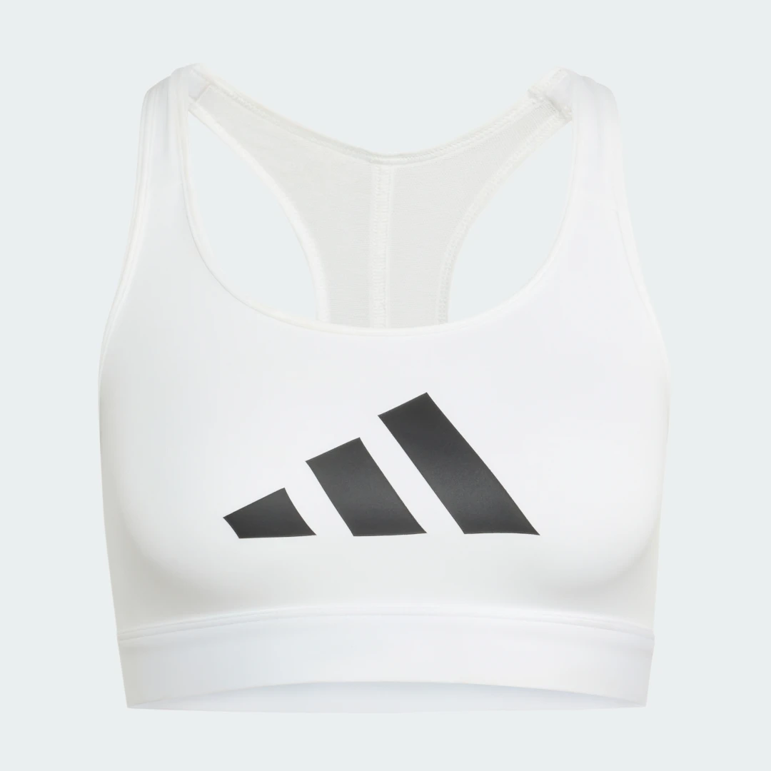 Detalle 2 de Sujetador estampado PrimeLiftreact de Adidas – comodidad y estilo en color blanco