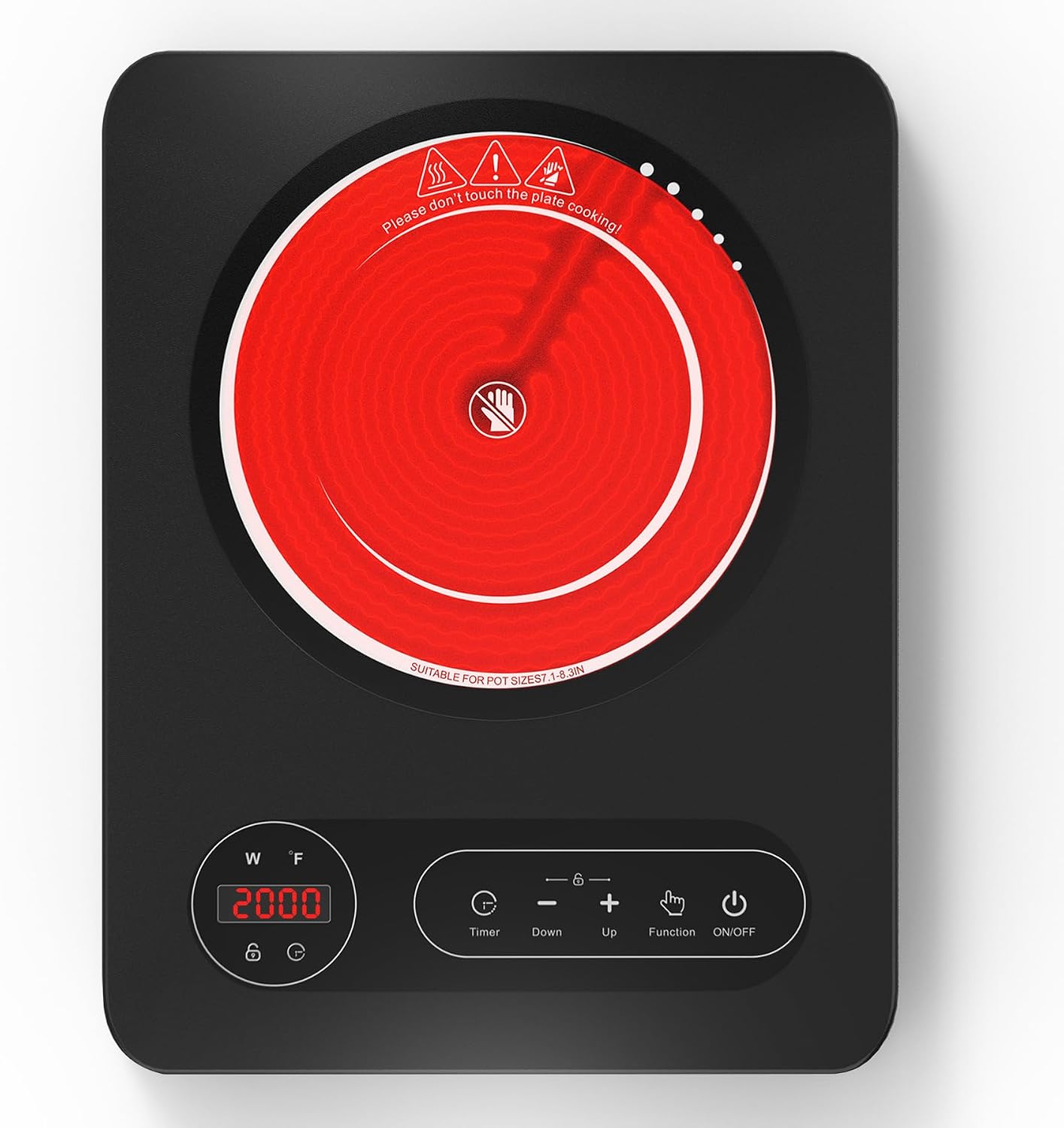 Detalle de VBGK Portable Ceramic Hob 2000W: A Compact, Flexible Cooking Solution