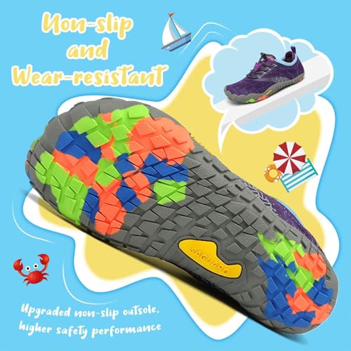 Thumbnail 4 de SAGUARO Zapatillas de Trail para Niñas – Zapatillas Minimalistas Barefoot, Transpirables y Antideslizantes en Morado 33 EU
