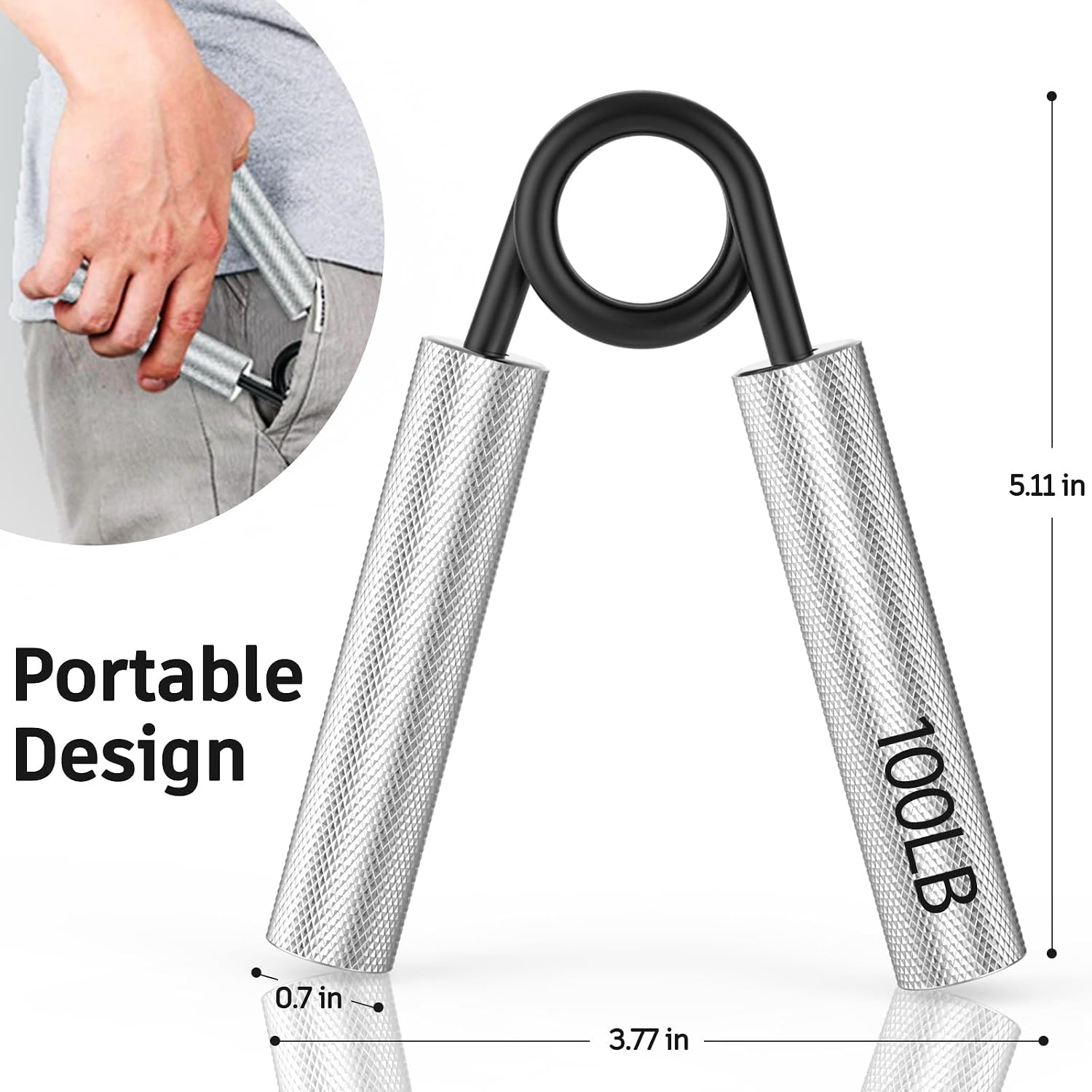 Thumbnail 6 de ZEAGUS GS Metal Hand Grip Strengthener, 4-Pack, 50–200 lb, Silver