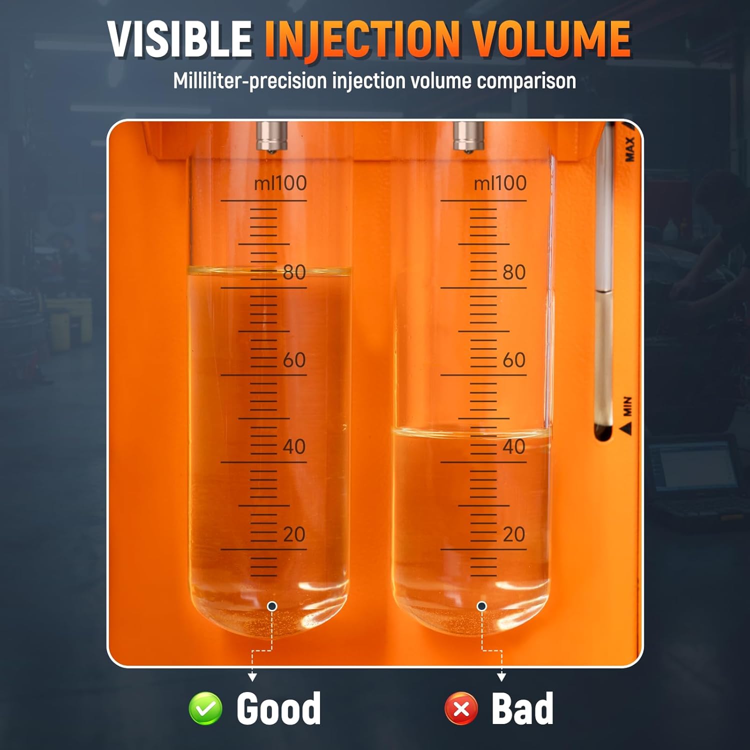 Thumbnail 3 de FOXWELL JT200 Fuel Injector Tester: Visualize Spray, Measure Flow, and Diagnose Misfires on 6V/12V EFI Injectors