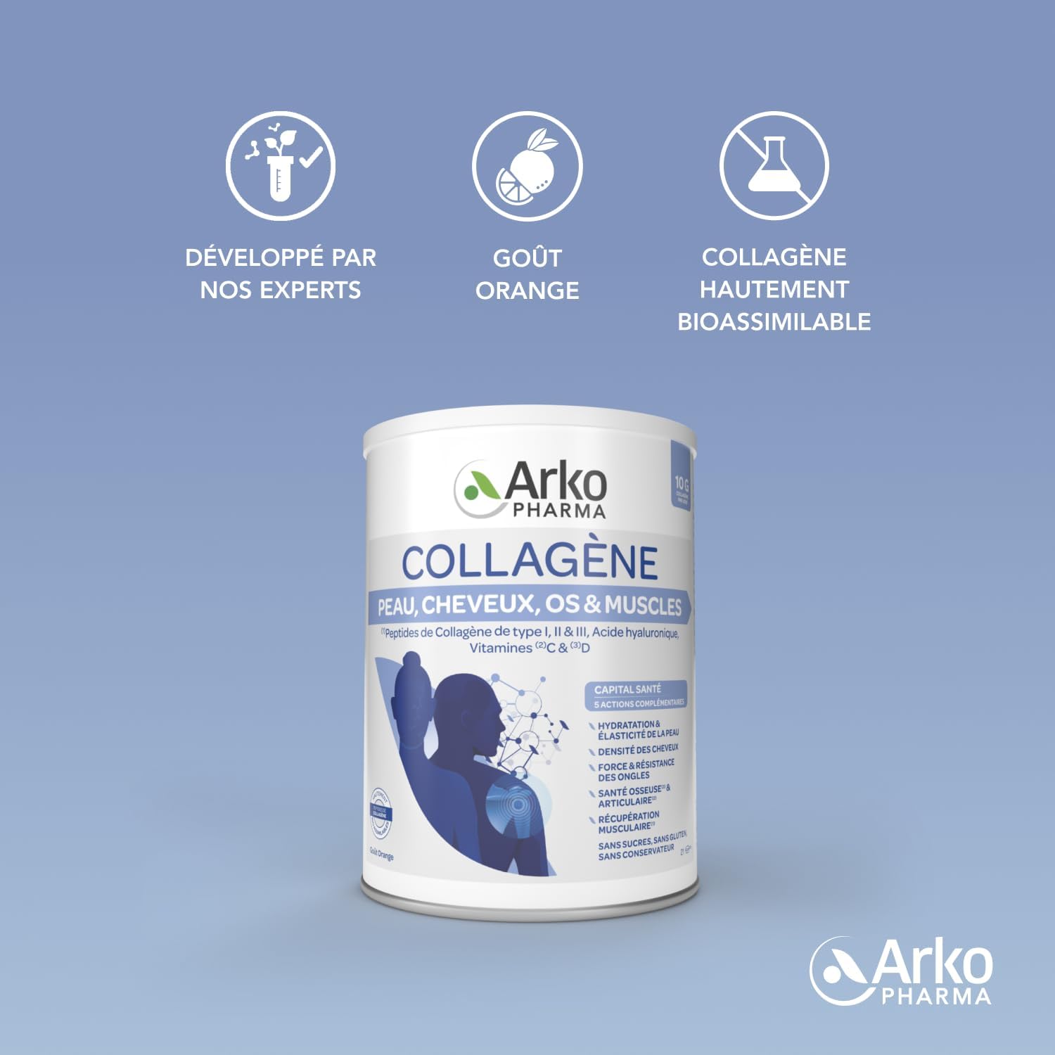 Thumbnail 6 de Arkopharma Collagène Peau Cheveux Os & Muscles 260 g — complément alimentaire pour peau, cheveux, ongles, os et muscles