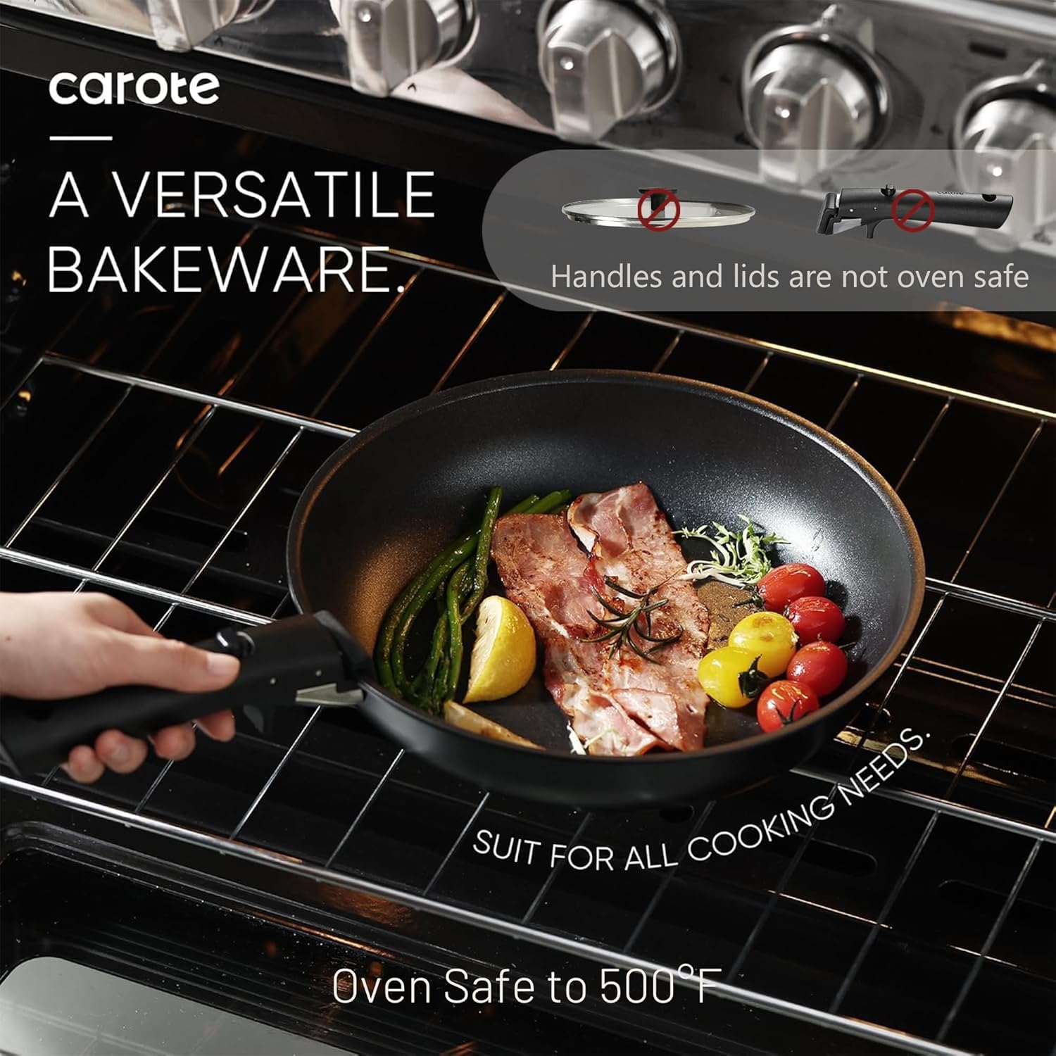 Thumbnail 3 de CAROTE 17-Piece Nonstick Pots and Pans Set with Detachable Handles