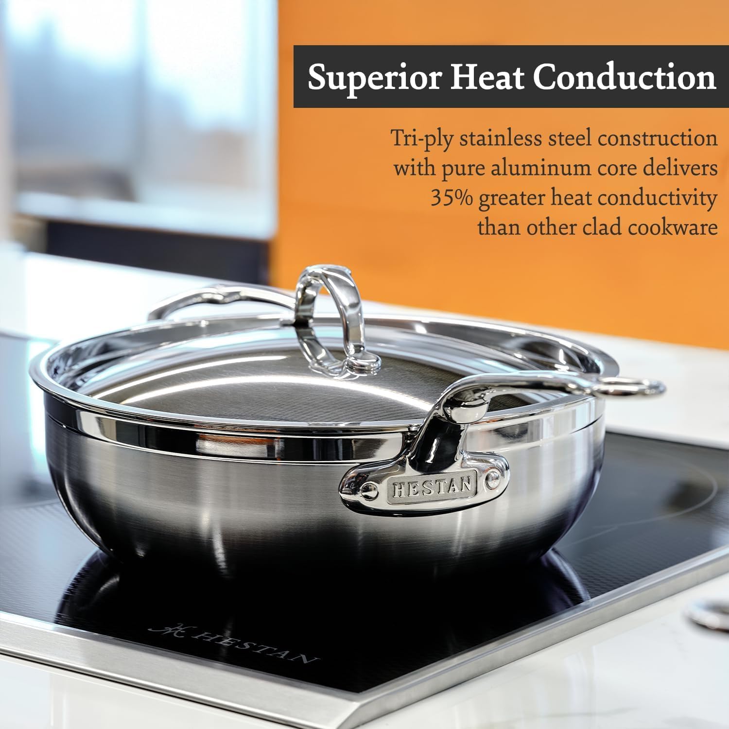 Detalle de Hestan ProBond Collection 10-Piece ProBond Clad Stainless Steel Cookware Set (Induction Compatible)
