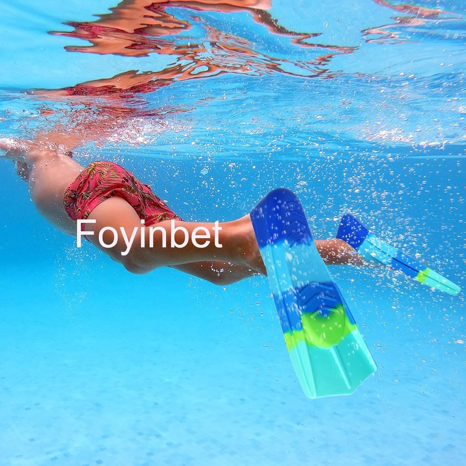Detalle de Foyinbet Kids Swim Fins – Short Youth Flippers for Lap Training and Fun