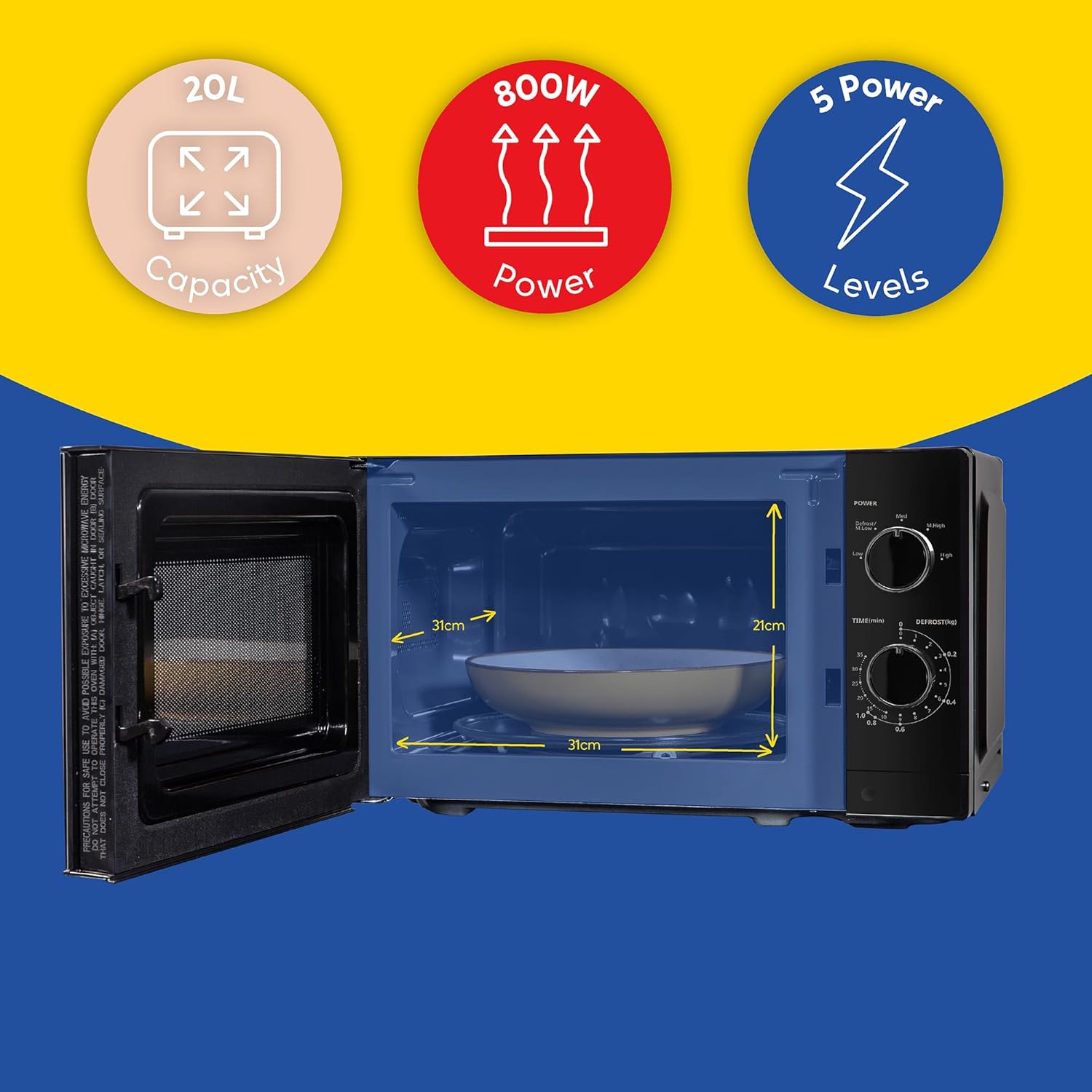 Detalle de Russell Hobbs RHM2027B 20L 800W Microwave
