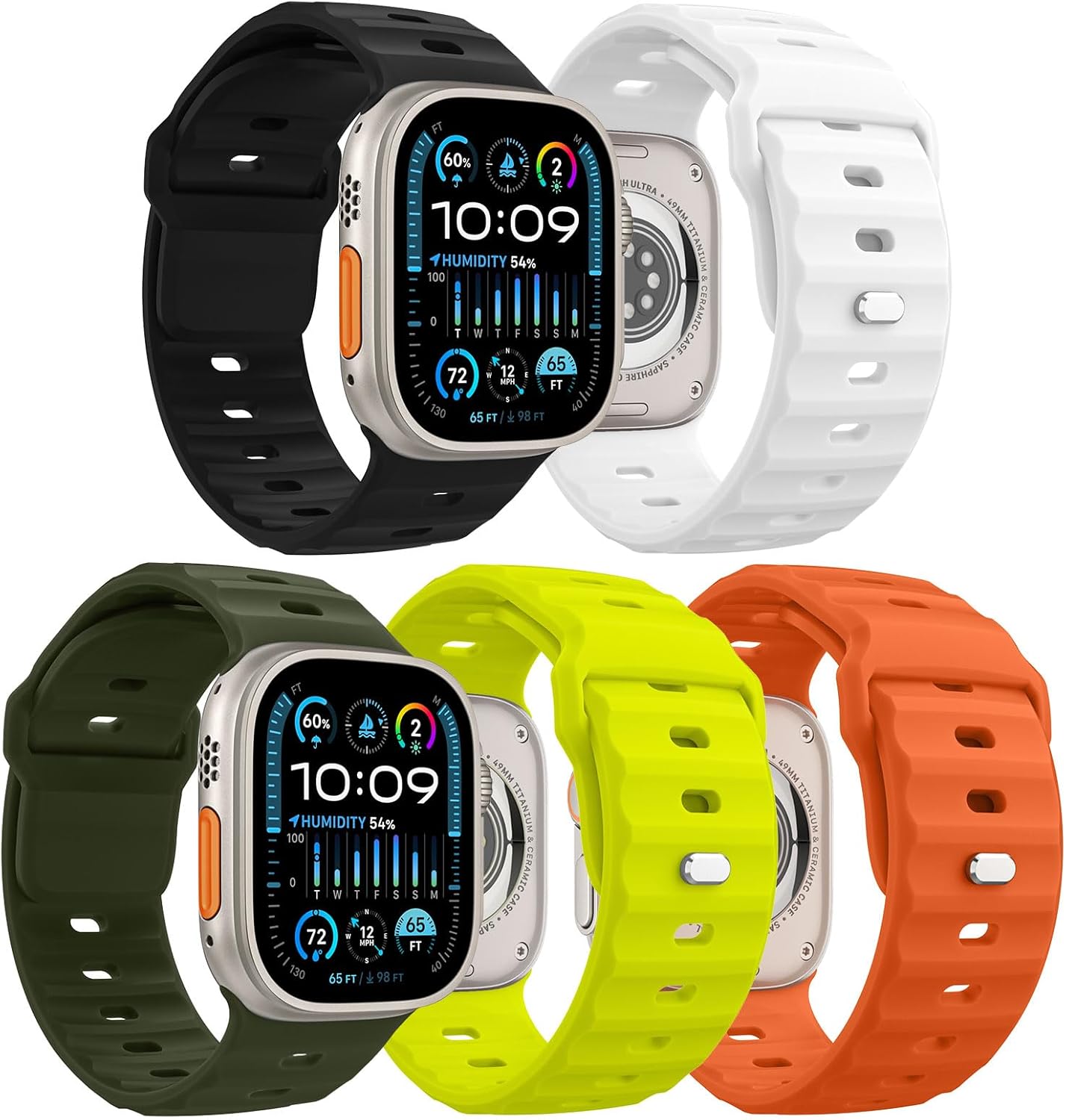 Thumbnail 6 de MoKo Ocean Bands for Apple Watch Ultra 2 and Series: Silicone Replacement Strap for 42–49mm