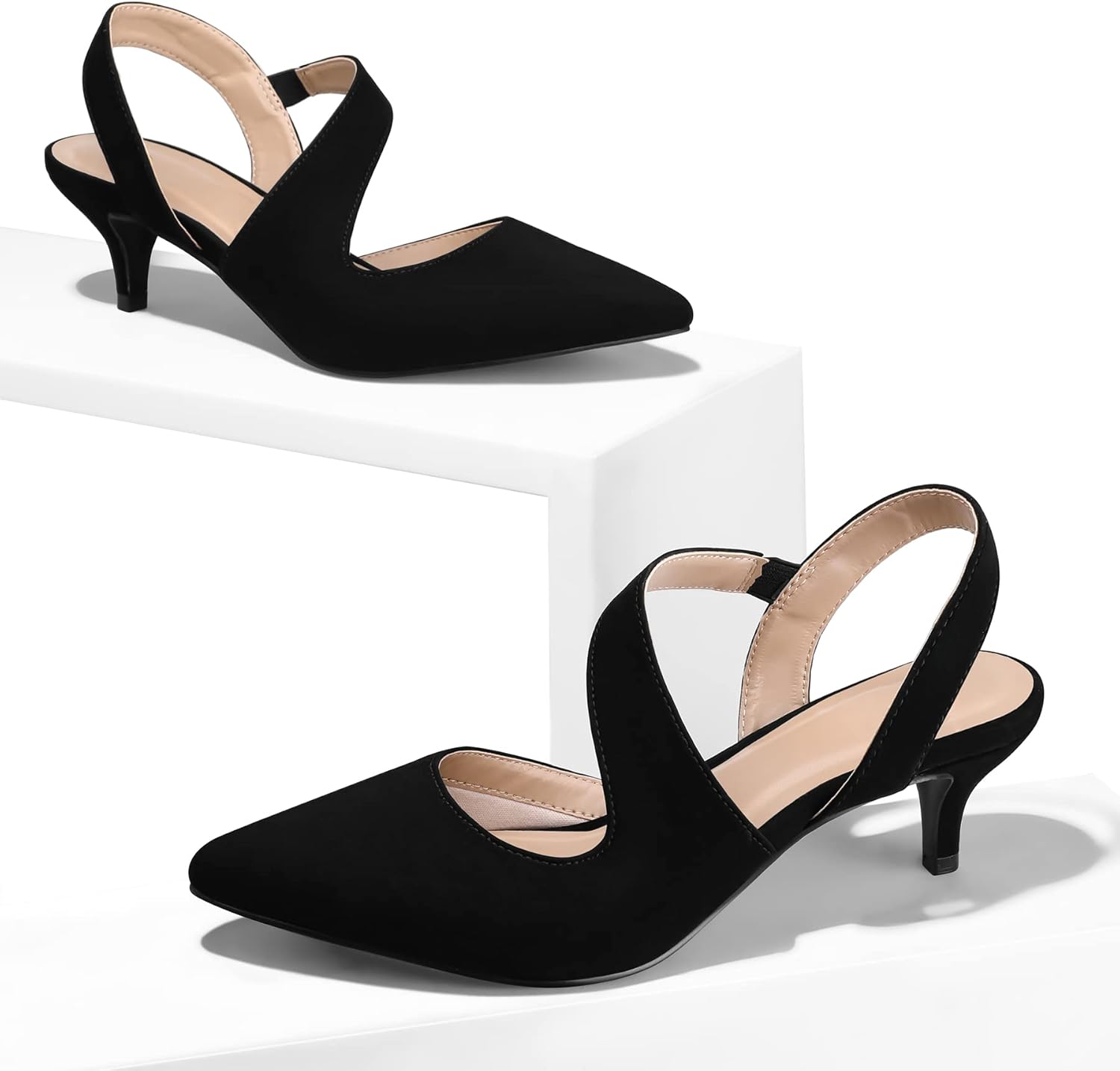 Thumbnail 2 de mysoft Low Heel Kitten Pumps 2 inch Slingback 👠