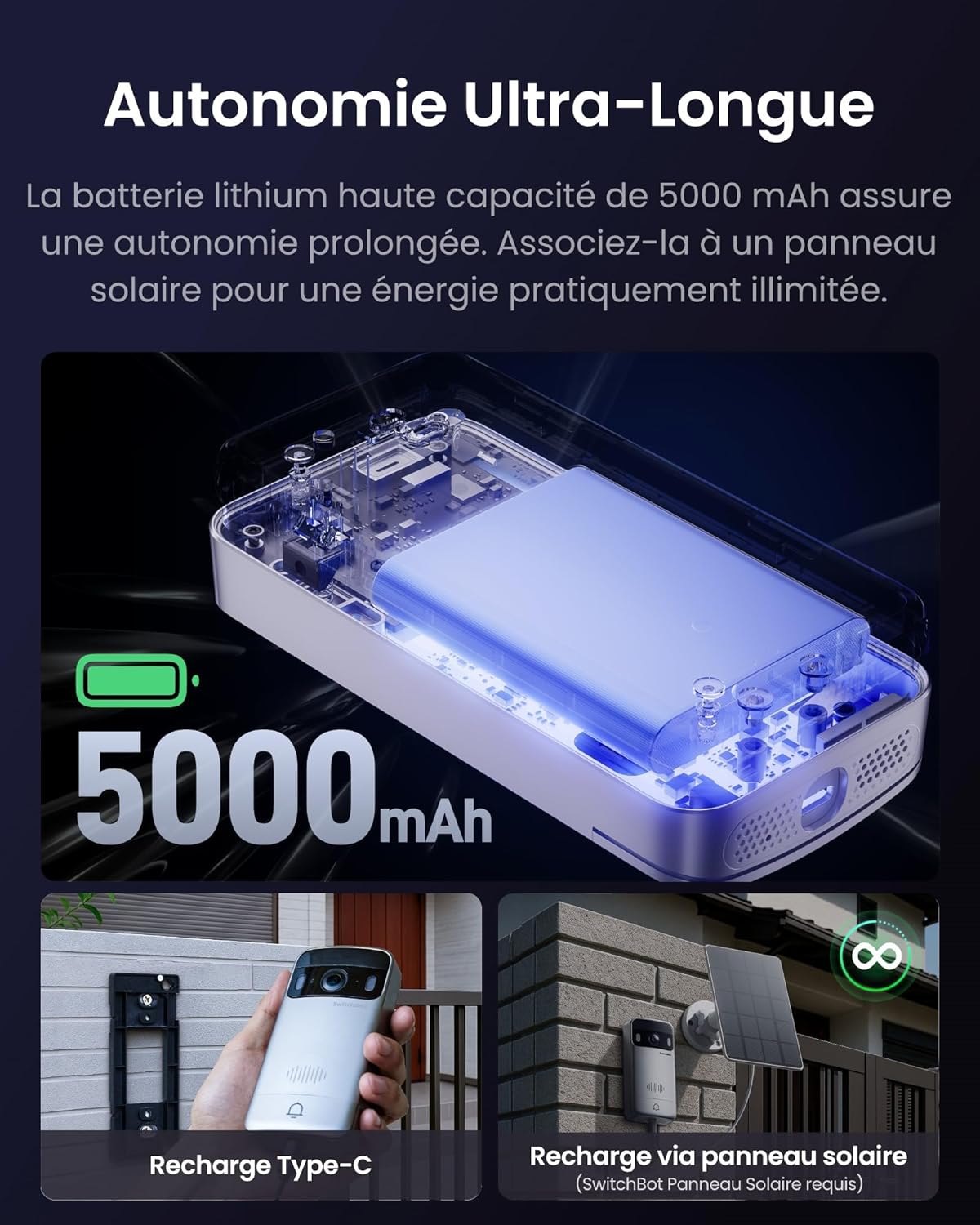 Thumbnail 4 de SwitchBot Sonnette sans Fil avec Camera 2K et Écran 4,3'' – Visiophone Intelligent