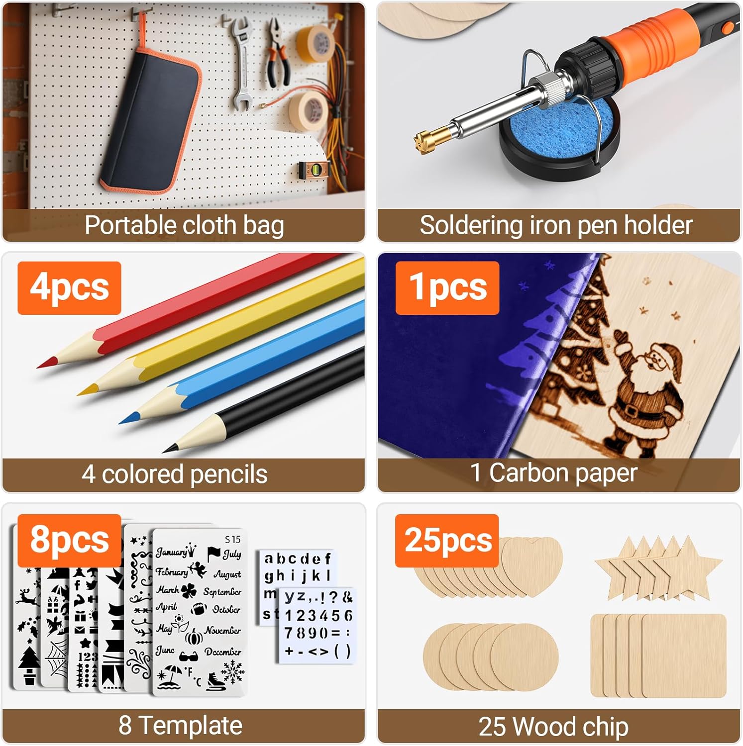 Thumbnail 2 de Preciva Pyrography Kit wood burning 70pcs