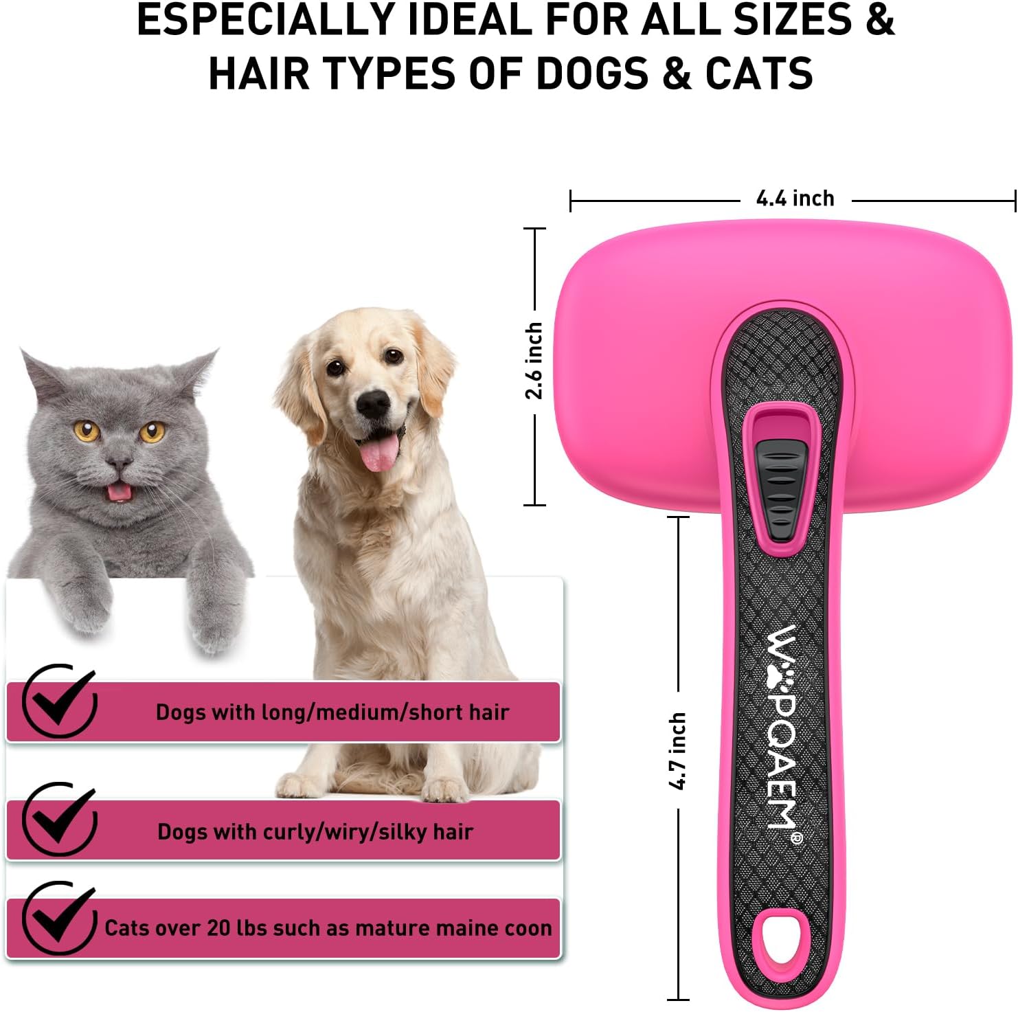 Thumbnail 4 de WOPQAEM Self Cleaning Slicker Dog Brush