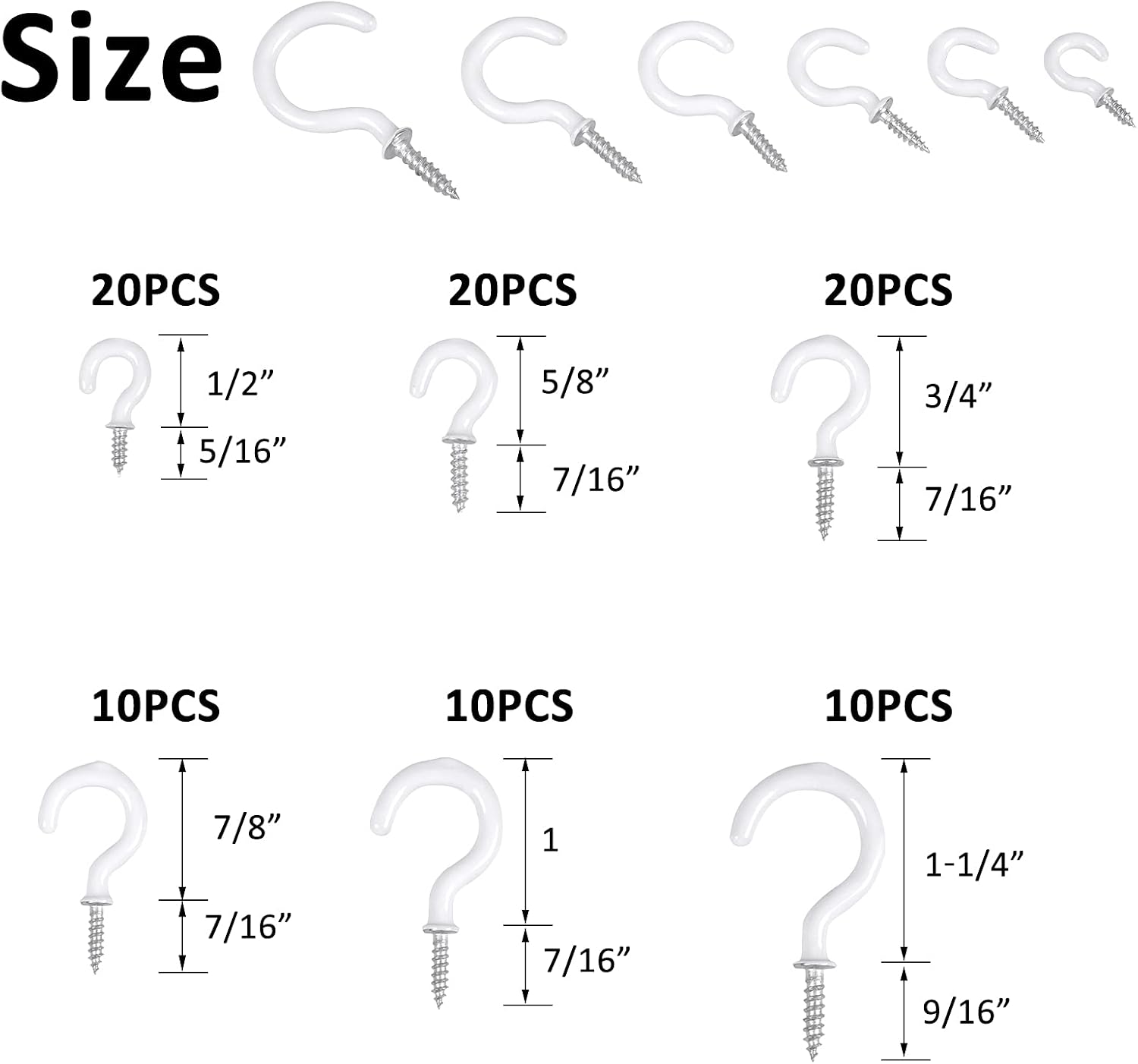 Detalle de Romeda Ceiling Hooks, 90-Piece Set