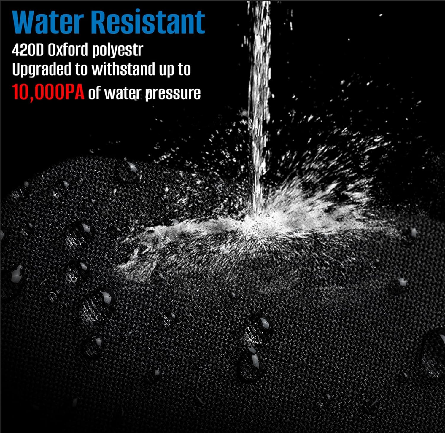 Thumbnail 2 de SIRUITON copertura da giardino in tessuto Oxford 420D impermeabile e antivento, per tavolo rettangolare 213×132×74 cm (nera)