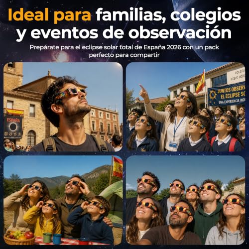 Detalle 2 de Lomvset Pack de 15/30 Gafas Eclipse Solar Homologadas ISO 12312-2 CE