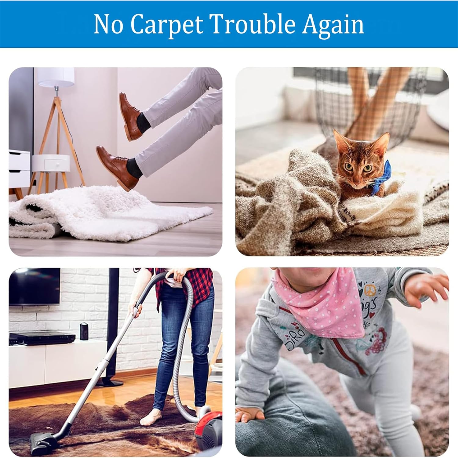 Thumbnail 6 de banpa Rug Grippers for Laminate Floor (Anti-slip Rug Underlay Stickers), Reusable & Washable, Pack of 8
