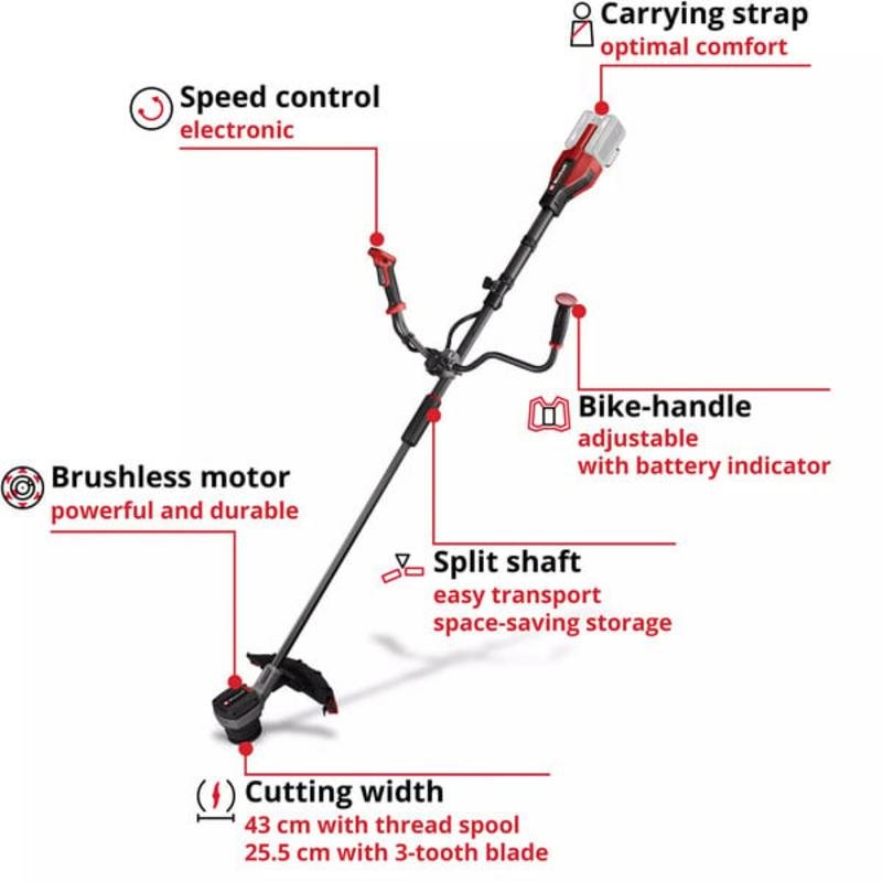 Detalle 2 de Cortacésped inalámbrico Einhell GP-BC 36/430 Li 36V 43 cm