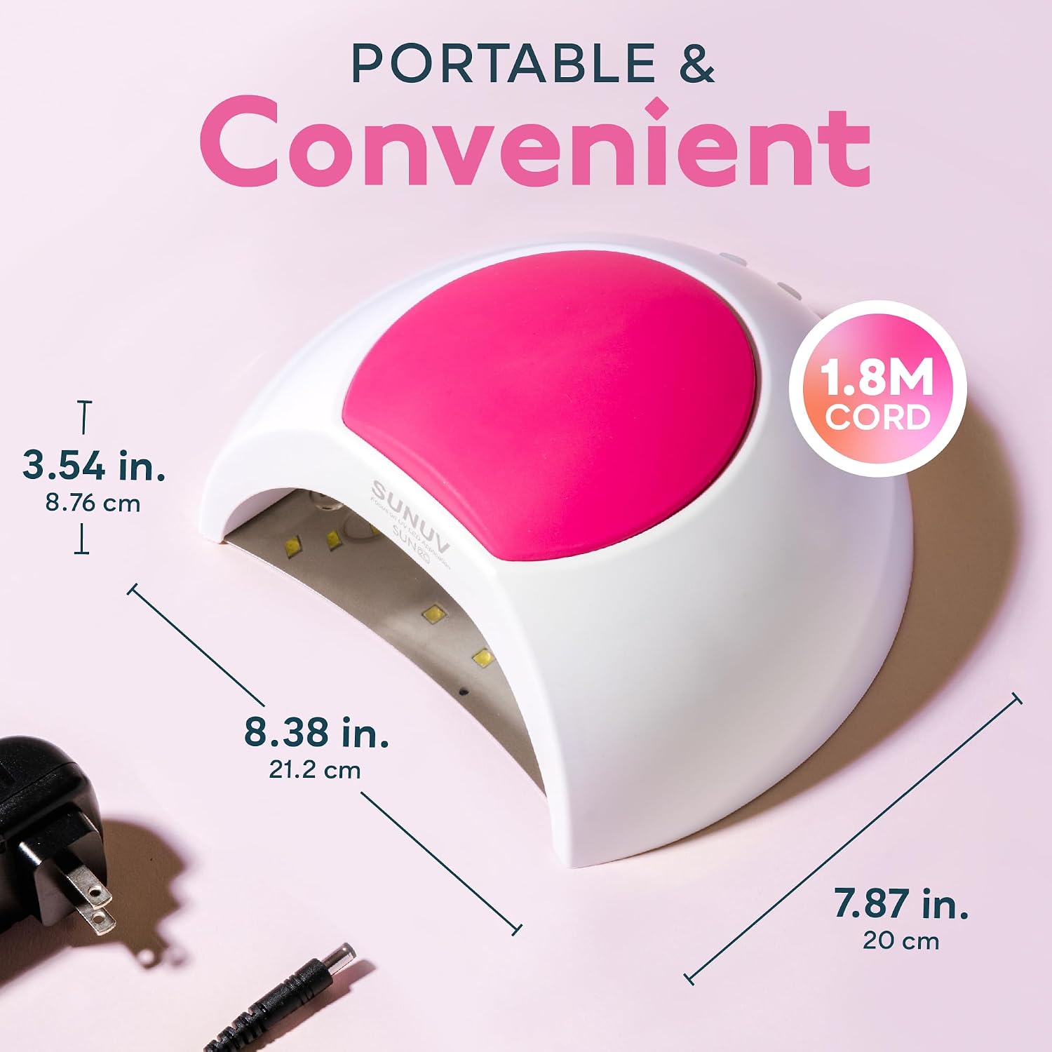 Detalle 2 de SUNUV SUN2C Rose UV LED Nail Lamp, 33 LEDs, 4 Timers, Auto Sensor